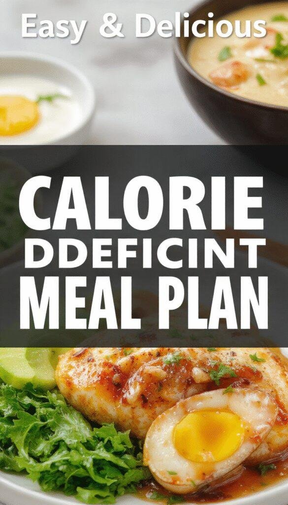 A colorful plate featuring grilled chicken, quinoa, and fresh vegetables representing a healthy calorie deficit meal.