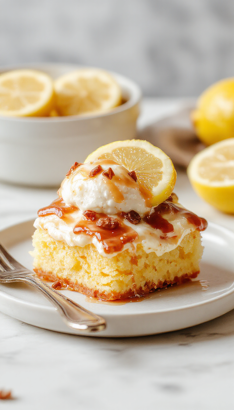 A vibrant plate of easy lemon desserts featuring lemon tarts, lemon bars, and lemon mousse garnished with fresh mint and lemon slices.