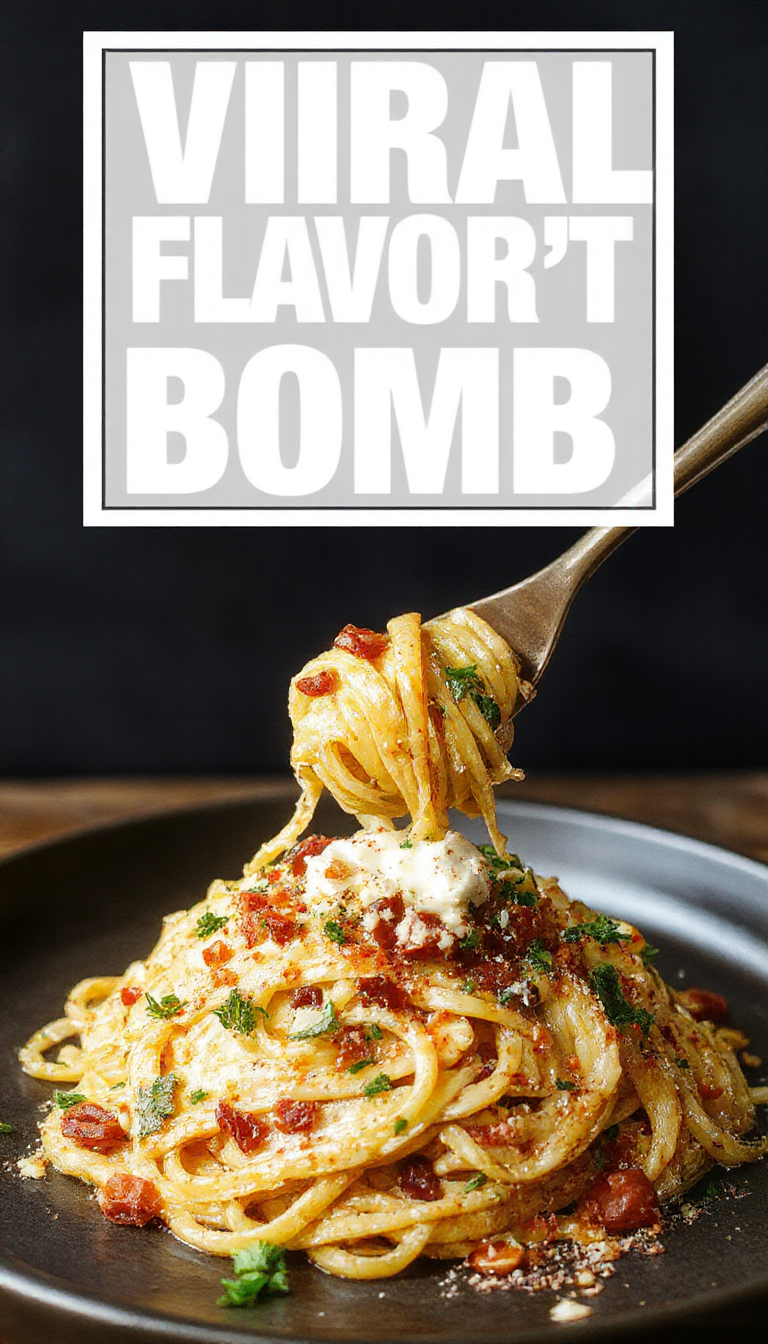 A plate of Viral Assassin's Spaghetti topped with vibrant herbs and spices, showcasing a cheese-free, savory flavor explosion.