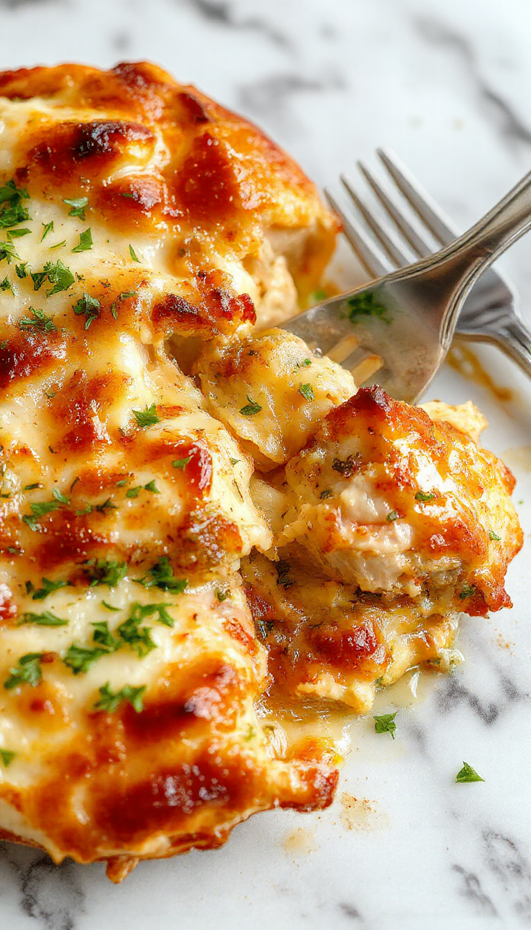 A vibrant plate of low carb chicken casserole featuring tender shredded chicken topped with melted cheese, garnished with fresh herbs, served in a rustic white dish with a side of green salad, colorful vegetables, and a sprinkle of herbs, all set on a wooden table with natural lighting highlighting the textures and rich colors.