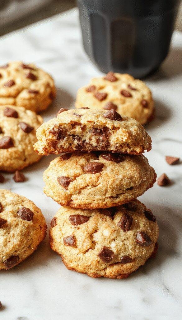 A plate of Morning Power Bites: delicious protein biscuits with nuts and oats, arranged on a rustic wooden table.