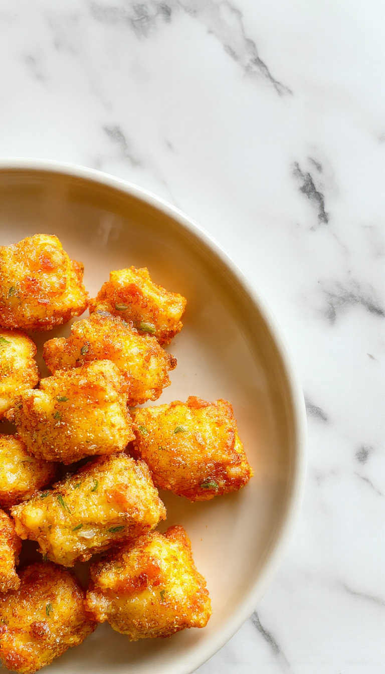 Colorful plate of golden-brown lemon chicken bites cooked in an air fryer, garnished with fresh lemon slices and chopped parsley, served on a white ceramic dish with a textured background, showcasing crispy textures and vibrant yellow lemon accents.