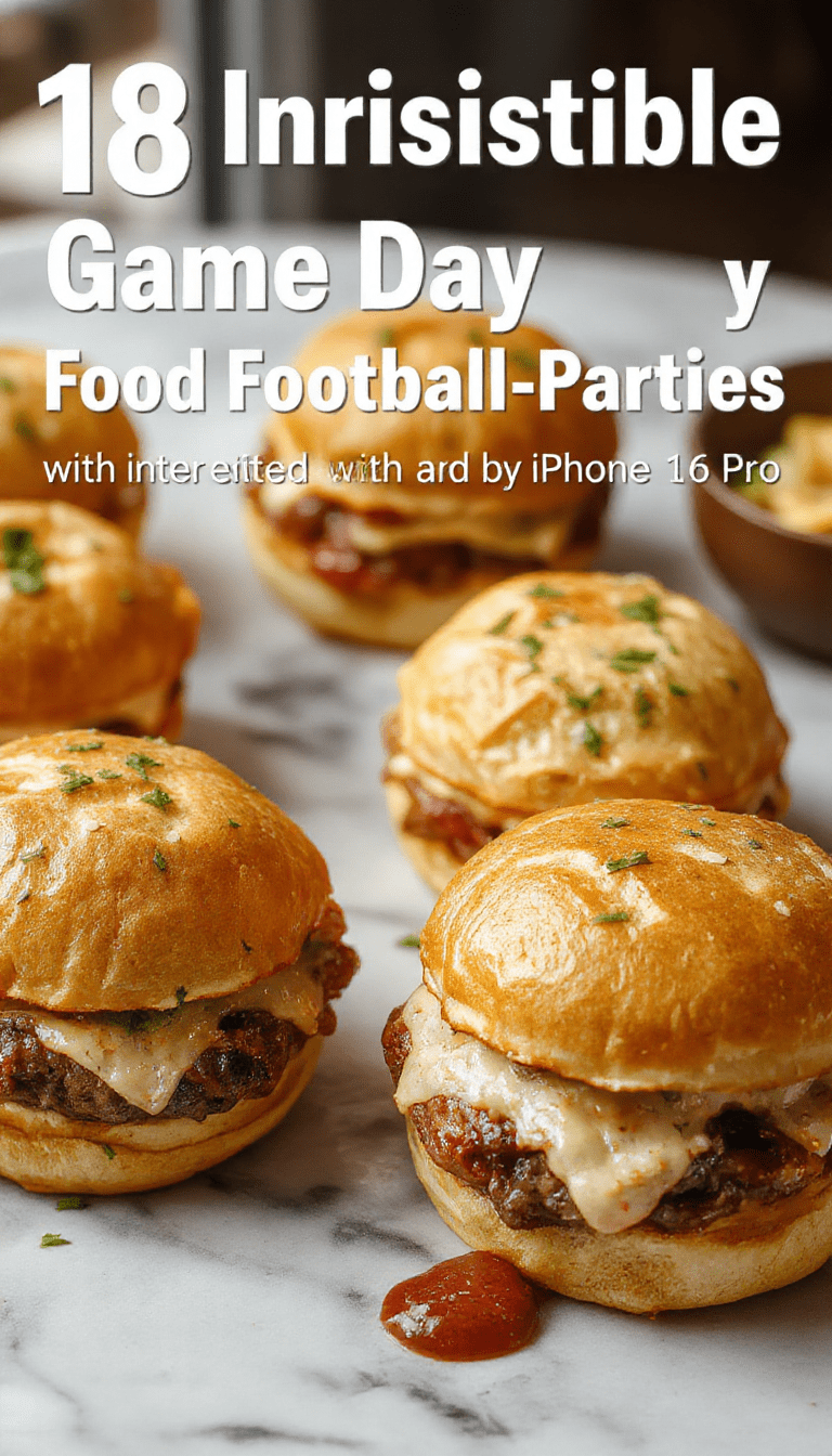 A vibrant display of mini sliders arranged on a wooden platter, showcasing various toppings like cheese, lettuce, and sauces, with colorful condiments and fresh ingredients in the background, styled for a festive game day setting