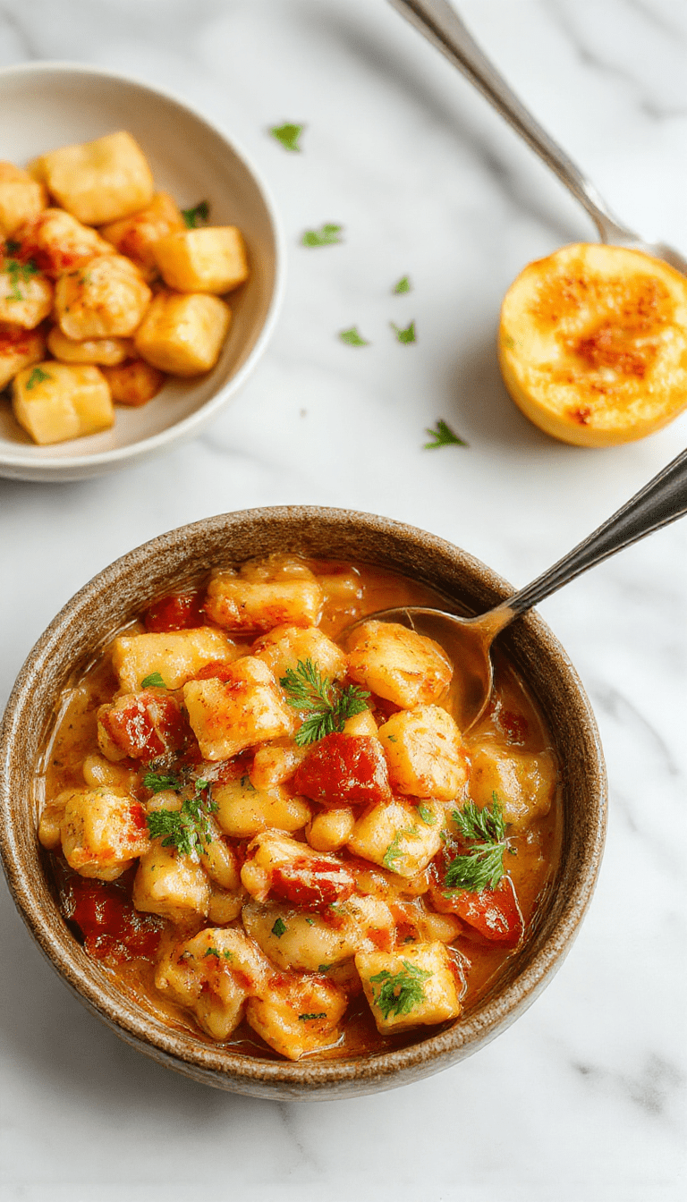 A vibrant plate of creamy Tuscan butter beans showcases tender, golden beans coated in a rich, pale yellow sauce with green herbs sprinkled on top. The dish is beautifully styled on a rustic white plate placed on a wooden table, with fresh herbs and a lemon wedge for garnish, highlighting its flavorful and savory appeal.