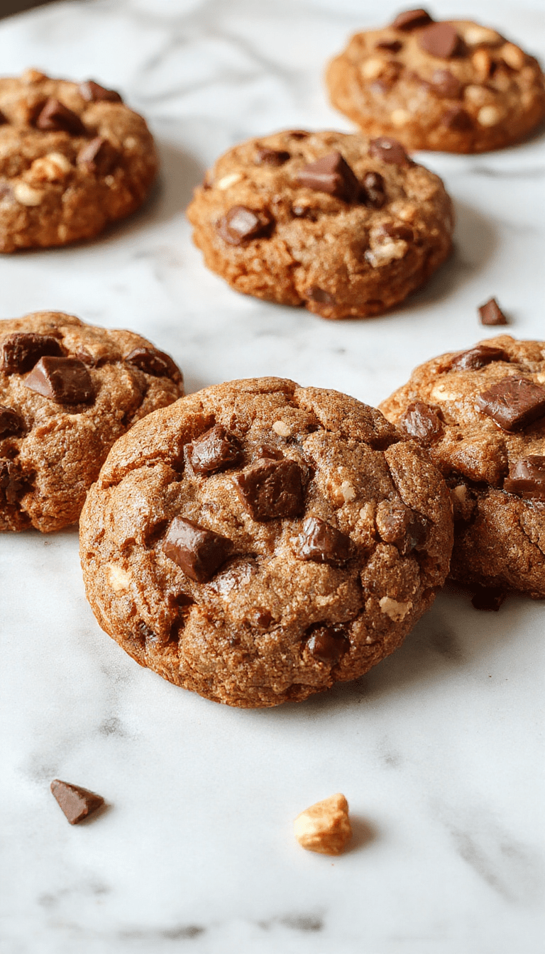 A close-up of a freshly baked chocolate walnut cookie with a golden-brown rim, showcasing chunks of melted chocolate and crunchy walnut pieces, placed on a rustic wooden platter with a dusting of powdered sugar and a few walnuts scattered around.