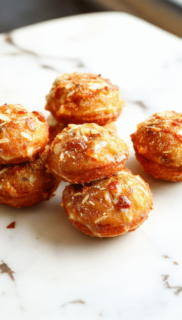 Colorful platter featuring golden brown baked churro bites coated in cinnamon sugar, arranged neatly on a white plate with a drizzle of chocolate sauce, garnished with a sprinkle of powdered sugar and fresh strawberries in the background, showcasing crispy textures and inviting presentation.