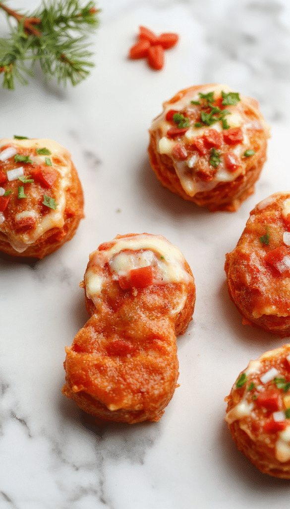 A colorful plate of fun Christmas-themed food for kids, featuring mini sandwiches shaped like Christmas trees, snowmen made from cheese and crackers, and colorful fruit skewers set on a festive red and green background, with holiday decorations and cheerful atmosphere.