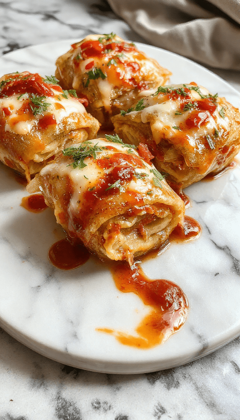 A vibrant plate of cabbage rolls filled with seasoned meat and rice, topped with a rich tomato sauce, garnished with fresh parsley, served on a white ceramic plate with a rustic wooden background.