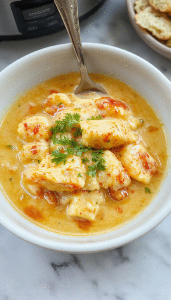 A vibrant plate of Indian butter chicken featuring tender orange-brown chunks coated in rich, creamy tomato-based sauce, garnished with fresh cilantro, served with fluffy white rice on a rustic wooden table