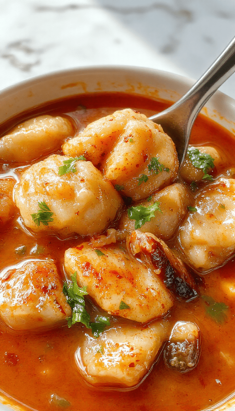 A vibrant bowl of curry dumpling soup with golden-brown dumplings floating in a rich, aromatic curry broth. Garnished with fresh cilantro and sliced chili, the soup is served in a rustic white bowl on a wooden table, steam rising, with side accompaniments of lime wedges and herbs, creating an inviting and comforting culinary scene.