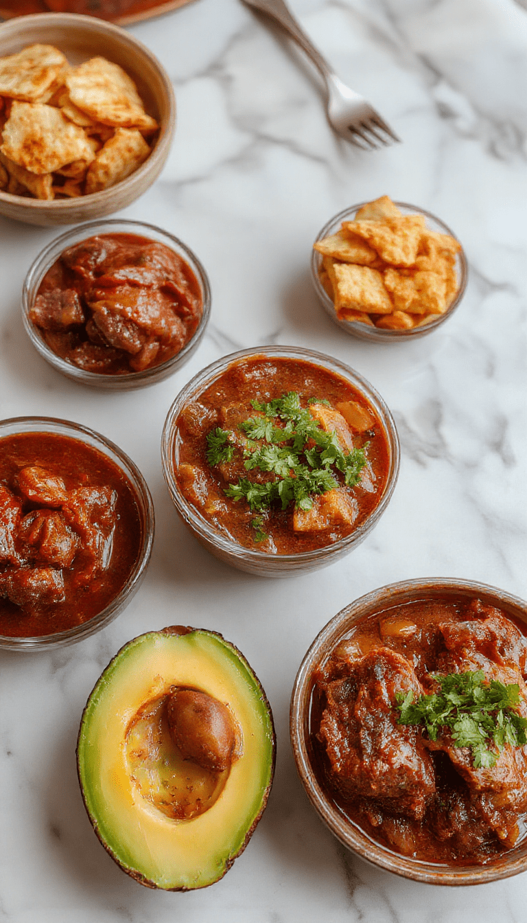 A vibrant plate of Mexican Birria featuring tender shredded beef in rich red broth, garnished with chopped cilantro, lime wedges, and sliced onions. The dish is served in a traditional clay bowl with crispy corn tortillas on the side, surrounded by colorful salsa and fresh ingredients, highlighting the savory textures and bold flavors of the authentic Mexican stew.