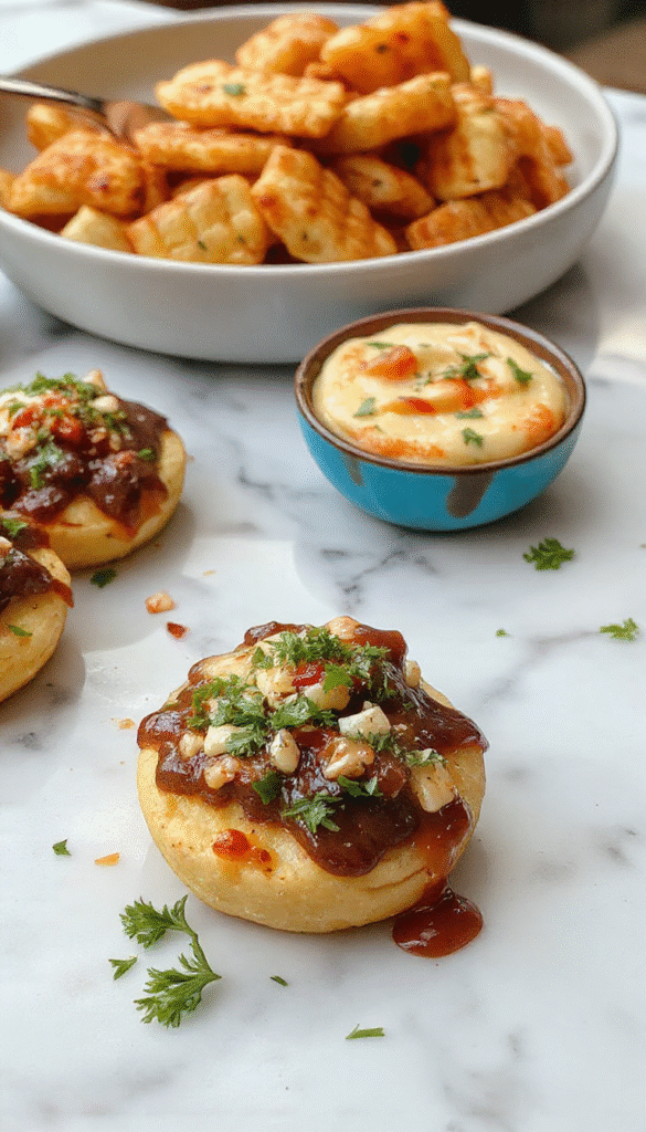 A vibrant assortment of colorful food bars arranged on a sleek table, featuring various sweet and savory options like fruit, cheese, nuts, chocolate, and crackers, styled with decorative garnishes and appetizing textures.