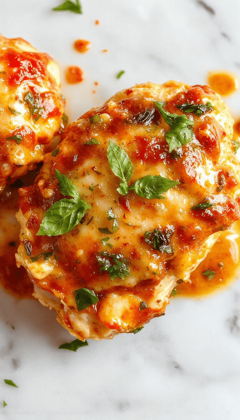 A close-up of a beautifully plated creamy chicken dish garnished with fresh basil and cherry tomatoes on a rustic white plate, surrounded by a vibrant salad and a glass of white wine, with a blurred background of a cozy dining setting.