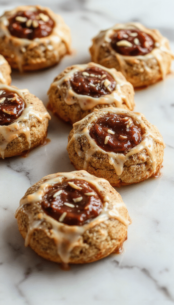 Colorful Nutella Linzer Cookies arranged on a rustic wooden platter, showcasing their delicate, golden-brown, crumbly texture with a heart-shaped cutout revealing a rich, shiny Nutella and raspberry jam filling. The cookies are garnished with a light dusting of powdered sugar, with a soft focus background highlighting a cozy, inviting kitchen setting.